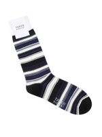 パネルボーダー柄 カジュアルソックス/ライトブルー(391)