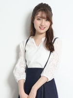 パネル刺繍ブラウス/ホワイト