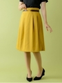 ビットベルト付フレアスカート（9R10-084118）/イエロー