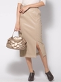 フェイクレザータイトスカート/ベージュ