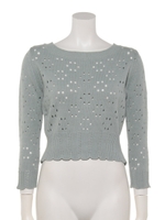 フラワーアイレット2WAYニット/ミント