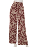 プリントイージーパンツ/ボルドー