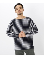 ボートネック ボーダー 長袖 Tシャツ/ネイビー(193)