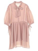 ボウタイチュニックブラウス/ラベンダー