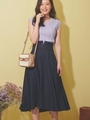 ボリュームフレアスカート/紺
