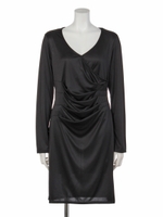 マーブルプリントジャージワンピース/ブラック