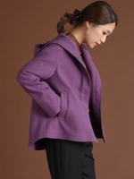 メルトンジャージフードジャケット/パープル