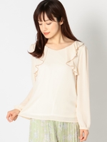 メローフリルブラウス/ベージュ