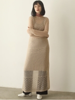 モヘア透かし編みマキシワンピース/BGE