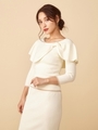 ラッフルリボンニットトップス/オフホワイト