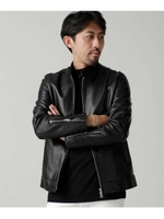 ラムレザー　シングルライダース/ブラック(010)