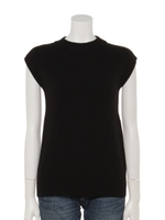 ランダムリブフレンチスリーブプルオーバー/ブラック