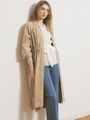 リップストップ袖リブコート/ベージュ