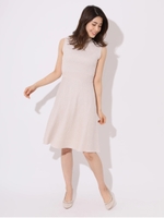 レーシージャガードニットワンピース/ベージュ