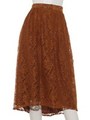 レースイレギュラーヘムスカート/Brown