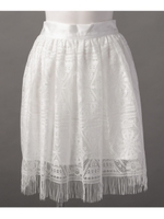 レースギャザースカート/オフ白