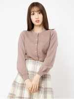 レースコンビニットカーディガン/モカ