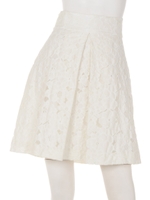 レースボックスプリーツスカート/オフホワイト