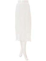 レースロングタイトスカート/ホワイト