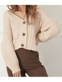 ローゲージニットカーディガン/ベージュ(005)