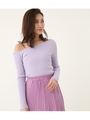 ワンショルダーKnit TOP/L/PUR1