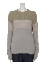 異素材ＭＩＸニット/配色 グレー