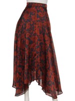 花柄 プリント スカート/NV