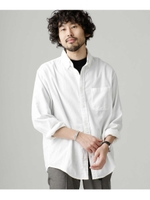 起毛ワイドボタンダウンシャツ/ホワイト(030)