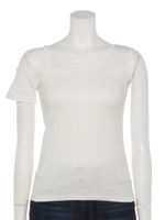 肩見せリブカットソー/オフホワイト