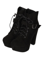 厚底レースアップブーツ/BL/S