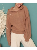 鹿ノ子編ニットパーカー/モカ(016)