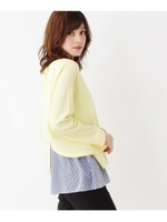 重ね着風ワッフルニット/レモンイエロー(031)