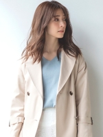 洗える総針Vネックニット/ライトブルー