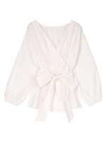 前後2wayカシュクールリボンブラウス/ホワイト