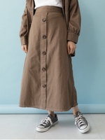 前釦マキシスカート/ベージュ