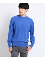 素材表示コットン（綿）ブレンドニット/ブルー(092)