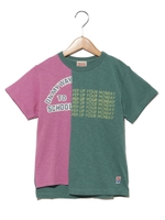 半身切り替えTシャツ/ターコイズブルー