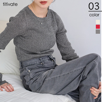 ラメクルーネックプルオーバー