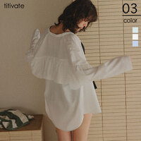 バックフリルデザインシャツ/ラッシュガード