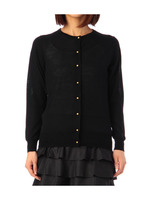 メタリックボタンカーディガン