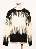 2トーン簾編みニット