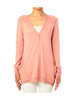 [L]Vネックロングニットカーディガン