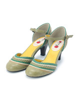 メッシュアンクルストラップパンプス