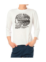 メッセージスカルプリントTシャツ