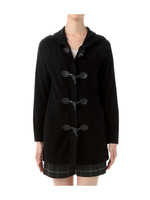 [L]フードつきダッフルニットカーディガン