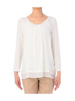 シフォン切り替えレーヨンラメプルオーバー