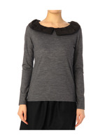 配色襟プルオーバー