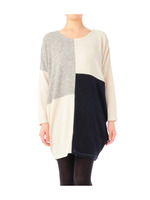 ニットソーカラーブロッキングワンピース