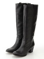 耳付きシンプルロングブーツ