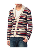 ボーダースラブニットカーディガン